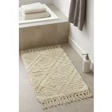 SETABIANCA %100 Pamuklu Püsküllü Banyo Paspası 50x80 cm – Yumuşak Dokulu, Su Emici Banyo Halısı