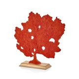 Setabianca 10x40x40 cm Kırmızı Damarlı Kaideli Mercan Biblo