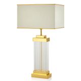 setabianca Camlı Dikdörtgen Abajur Altın 35 * 35 * 64 Cm