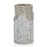 setabianca Evza Gri Traverten Patlatma Dekorlu Vazo 14 * 14 * 26 Cm