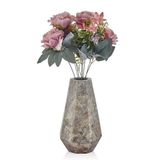 setabianca Evza Mermer Conıcal Kahverengi Traverten Vazo 14 * 14 * 25 Cm