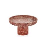 setabianca Evza Traverten Ayaklı Sunum Tabağı Kırmızı 29 * 29 * 16 Cm