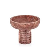 setabianca Evza Traverten Ekose Ayaklı Sunum Tabağı Kırmızı 18 * 18 * 15 Cm