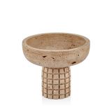 setabianca Evza Traverten Ekose Ayaklı Sunum Tabağı Krem 18 * 18 * 15 Cm