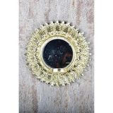 SETABIANCA Living Mumluk Duvar Aski Aynali Yaprak Gold 20 * 7 * 20 cm