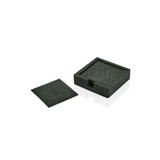 setabianca Luxe Faux Vegan Deri Bardak Altlığı 6Lı Set Yeşil 13 * 13 * 3,5 Cm