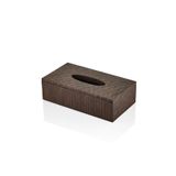Setabıanca Luxe Faux Vegan Deri Dikdörtgen Kutu Peçetelik Kahve 25*14*7 Cm