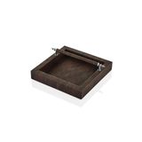 setabianca Luxe Faux Vegan Deri Kulplu Peçetelik Kahve 22 * 22 * 7 Cm