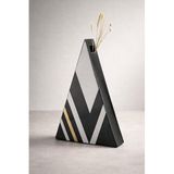 SETABIANCA Modern Dekoratif Seramik Vazo 35 cm – Elite Deco Lines Üçgen Vazo
