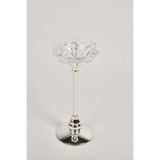 SETABIANCA Regina Mumluk Ince Cam Çiçek Silver Küçük 19 cm