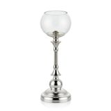 SETABIANCA Regina Şamdan Cam Yuvarlak Silver Büyük 36x13x13 cm