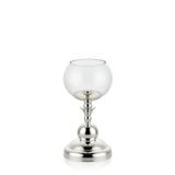 SETABIANCA Regina Şamdan Cam Yuvarlak Silver Küçük 25x14x14 cm