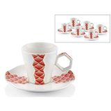 SETABIANCA SETA-599-b Kahve Fincan Tk, 6'lı, Kırmızı