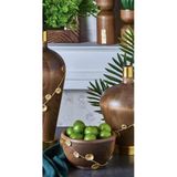 setabianca Seta Ahşap Kase Pirinç Nilüfer Çiçekli 18 * 18 * 10 cm