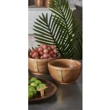 setabianca Seta Ahşap Kase Pirinç Plakalı 18 * 18 * 10 cm