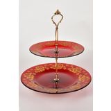 setabianca Seta Katlı Kurabiyelik Güllü Kırmızı 26 * 26 * 30 Cm