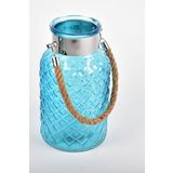 setabianca Seta Lantern Cam Fener Büyük Mavi 14 * 14 * 26 Cm