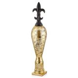 setabianca Seta Maça Dekor Kapaklı Vazo Black Gold 20 * 20 * 90 Cm