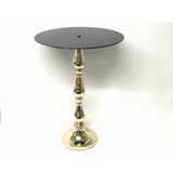 Setabianca Seta Mını Sunum Sehpası Büyük Gold 35X54 cm - Siyah Cam Gold Ayak