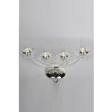 setabianca Seta Regina Mumluk İnce 4Lü Kristal Çiçek Sılver 17 * 50 * 29 Cm