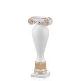 setabianca Seta Sütun Dekorlu Vazo Whıte Gold 16 * 16 * 59 Cm