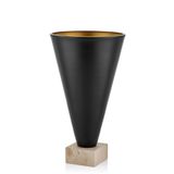 setabianca Seta Textured Dark Konik Kaideli Traverten Saksı Siyah Gold Büyük
