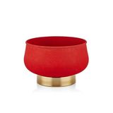 setabianca Seta Textured Dark Saksı Kırmızı Gold 29 * 29 * 20 Cm