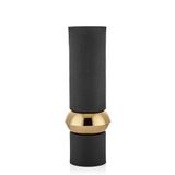 setabianca Seta Textured Dark Vazo Silindir Dark Gold 15 * 15 * 45 Cm