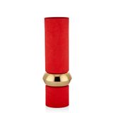 setabianca Seta Textured Dark Vazo Silindir Kırmızı Gold 15 * 15 * 45 Cm