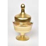 setabianca Seta Vetro Kesme Cam Şekerlik Gold 17 * 17 * 29Cm