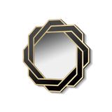 setabianca Seta Wall-Art 017 Black Gold Duvar Aynası 75 * 75 * 2 Cm