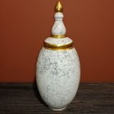 setabianca Seta Whıte Marble Kapaklı Vazo 17 * 42 Cm