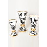 setabianca Seta Zebra Seramik 3Lü Konik Vazo 25-30-35Cm