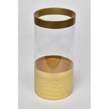 SETABIANCA STCV-151 Vetro Kesme Cam Uzun Vazo Gold, 12x12x25cm
