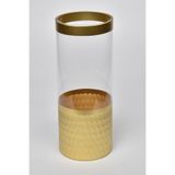 SETABIANCA STCV-152 Vetro Kesme Cam Uzun Vazo Gold, 12x12x30cm
