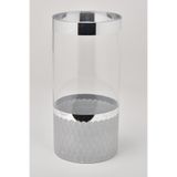 SETABIANCA STCV-158 Vetro Kesme Cam Uzun Vazo Silver, 12x12x25cm