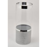 SETABIANCA STCV-159 Vetro Kesme Cam Uzun Vazo Silver, 12x12x30cm