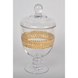 SETABIANCA STCV-182 Vetro Caesar Cam Kapaklı Şekerlik Gold, 15x15x26cm
