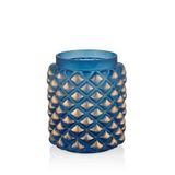 SETABIANCA STCV-407 Vetro Gold Eskitmeli Lacivert Vazo Küçük, 12x16cm