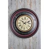 SETABIANCA Time Duvar Saati Zeytin Dali Desenli Bordo 45 cm