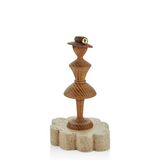 setabianca Traverten Tabanlı Mini Kadın Biblo 19cm