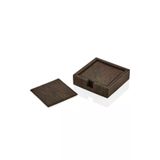 Setaıanca Luxe Faux Vegan Derı Bardak Altlıgı 6 Lı Kahve 13*13*3,5 Cm