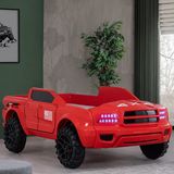 Setay 100X190 cm Kırmızı Mobilya Arabalı Jeep Süperlüx Ledli Arabalı Yatak