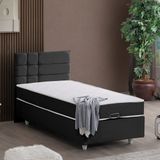 Setay Almada 120x200 cm Antrasit Tek Kişilik Baza Başlık Letto Yatak Seti