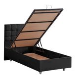 Setay Almada 90x190 cm Antrasit Tek Kişilik Baza Başlık Letto Yatak Seti