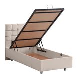 Setay Almada 90x190 cm Krem Tek Kişilik Baza Başlık Letto Yatak Seti