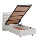Setay Almada 90x200 cm Beyaz Tek Kişilik Baza Başlık Letto Yatak Seti