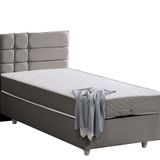 Setay Almada 90x200 cm Gri Tek Kişilik Baza Başlık Letto Yatak Seti