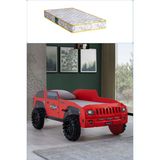 Setay Arabalı Yatak, Jeep Arabalı Yatak - Kırmızı + 1 Adet Comfort Yatak - 0