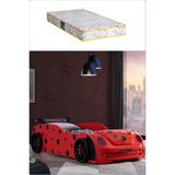Setay Arabalı Yatak, Ladybird Ledli Arabalı Yatak - Kırmızı + 1 Comfort Yatak - 0